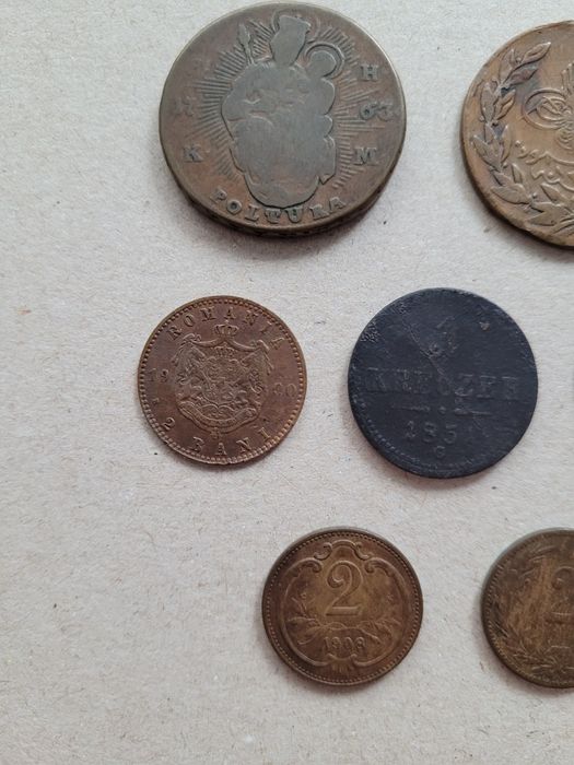 Lot 7 monede vechi cupru