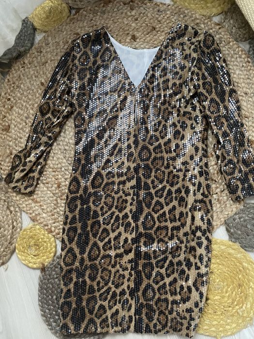 Rochie cu paiete animal print