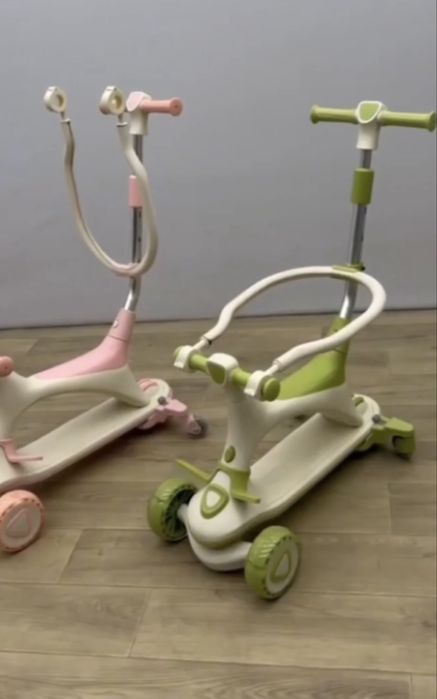 Самокат 4в1 зеленый цвет