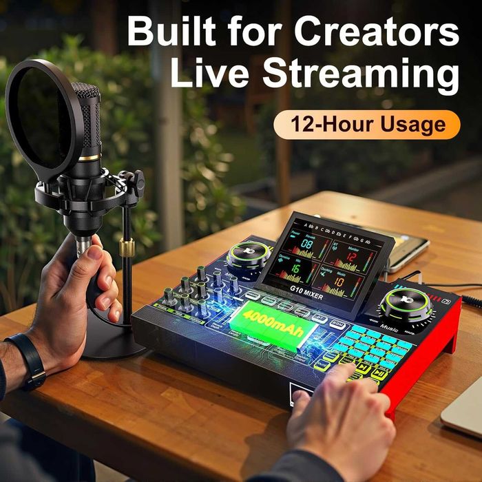 Vând G10 Audio Mixer / Sound Board-Podcast, Streaming, Karaoke. NOU!