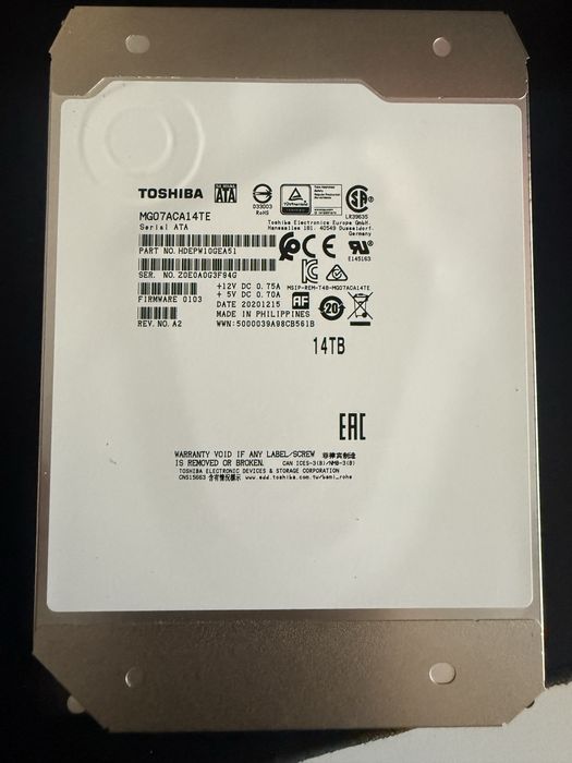 HDD Toshiba MG07ACA14TE 14TB Enterprise 7200RPM SATA – SMART foarte bun