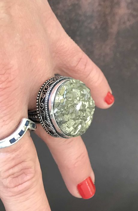 Inel Argint 925 cu Piatra Semipretioasa Pirita