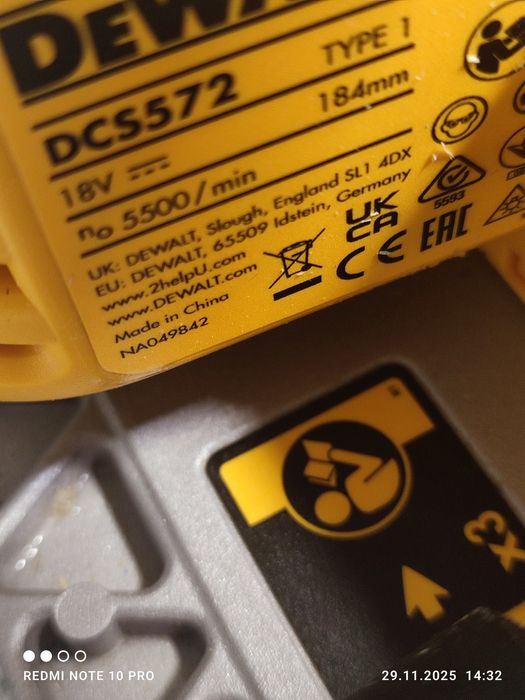 Circular dewalt dcs572,184 mm,talpa și pe sina