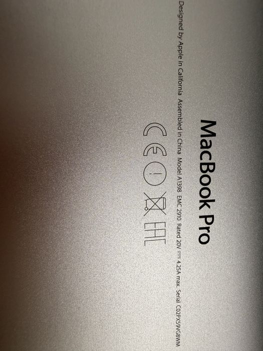 MacBook Pro retina A1398, i7 quad