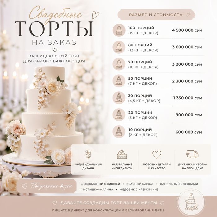 Свадебные торты Ташкент