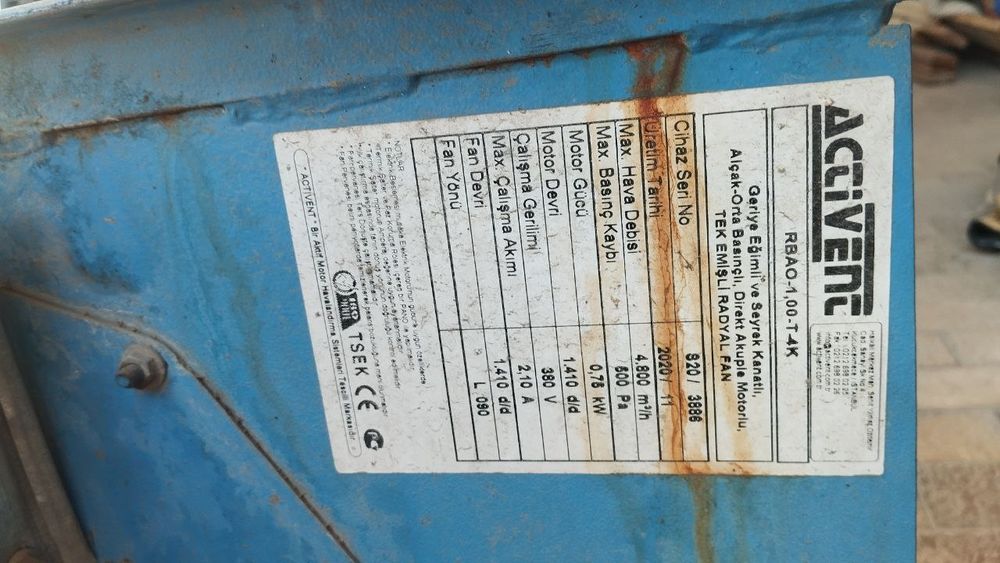 Вентилятор улитка Туркия