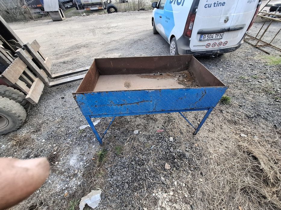Cuva spălat piese, grătar, tava, lada fier 1.5m/0.8m din tabla striata