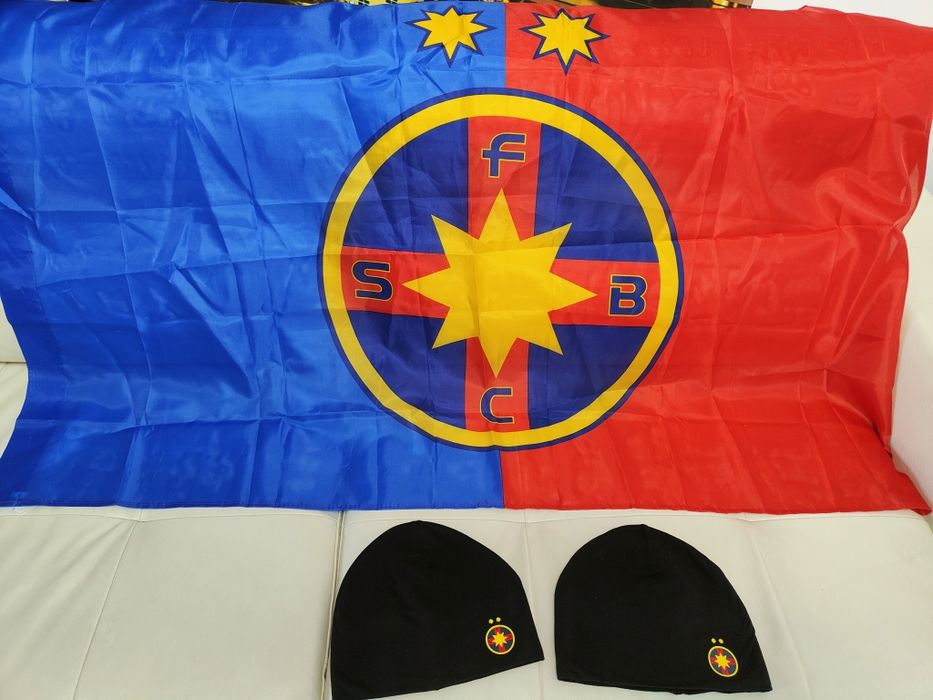 Set Steag FCSB + Căciulă FCSB