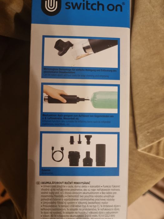 Mini aspirator de mână auto portabil nou&sigilat, cu acumulatori, motor 80w! Cu suflanta,gen xiaomi karcher cvh2