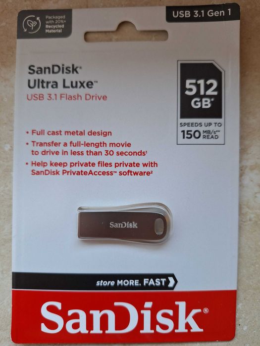 Stick USB SanDisk Ultra Luxe, 512GB, 3.1