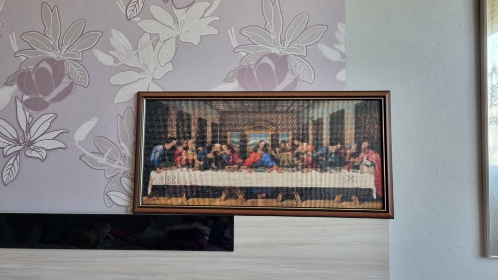 Диамантена икона Тайната вечеря в рамка