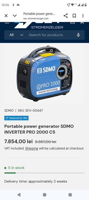 Generator SDMO Pro 2000 Yamaha