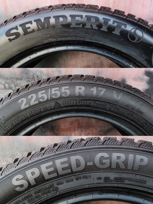 1брой зимна гума 225/55/17 Semperit