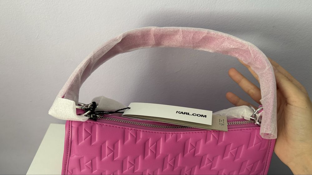 Karl Lagerfeld розова чанта