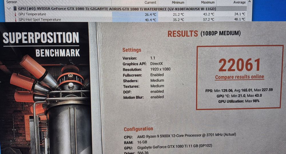 AORUS GTX 1080 Ti Waterforce Xtreme Edition 11GB 352bit GDDR5X AIO 120