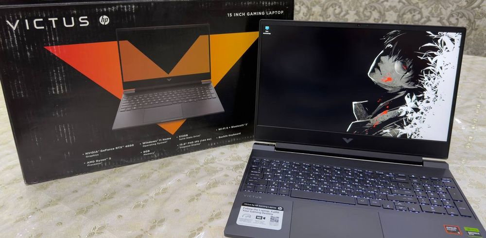 Игровой ноутбук HP VICTUS/REYZN 5 8645HS/RTX4050 6гб/ОЗУ 8гб/SSD 512гб