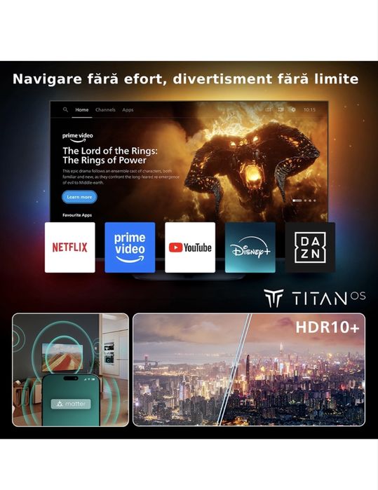 Televizor QLED Smart TV PHILIPS 50PUS7810, 126 cm, Ultra HD 4K, HDR10+