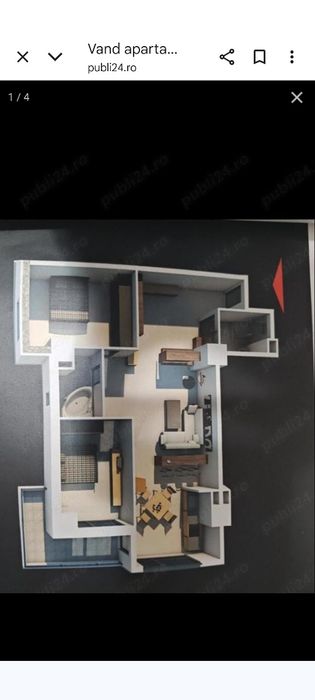 Apartament de vânzare cu 3 camere