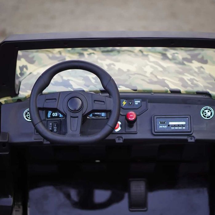 UTV electric pentru 4 copii, Kinderauto BJX1928 24V 14Ah , 500W Army