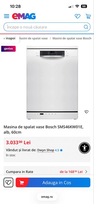 Masina de spalat vase Bosch serie 4 Silence plus 60cm