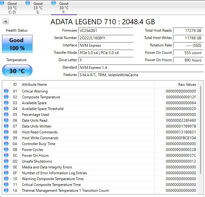 2TB Adata legend 710 nvme