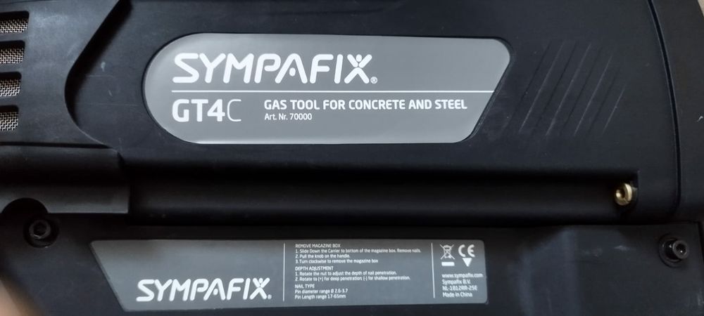 Sympafix GT4C пистолет пирони бетон метал сухо строителство гипскартон