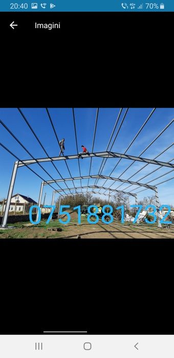 Hala metalica 16m x 25m x 4.5m : - Stâlpii din profile IPE 240; - Grin