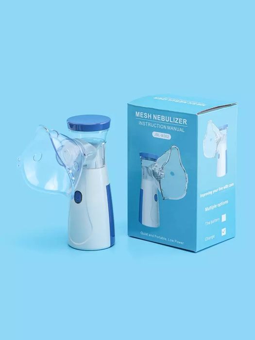 Nebulizer inhaleri tarmoqdan ham, adapter orqali ham, ikkita barmoq ba