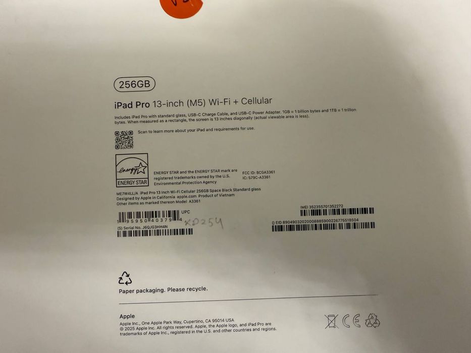 Планшет Apple iPad Pro M5 256 mb