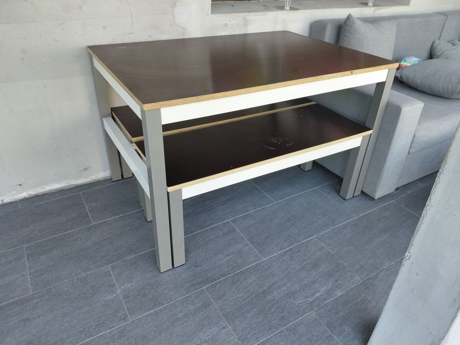 Set masă cu băncuțe – ideal pentru balcon/terasă