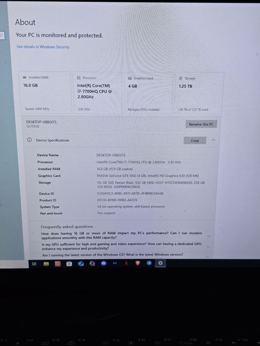 Laptop Gaming ASUS ROG GL753VD | i7-7700HQ | 16GB RAM | 1.3TB Stocare