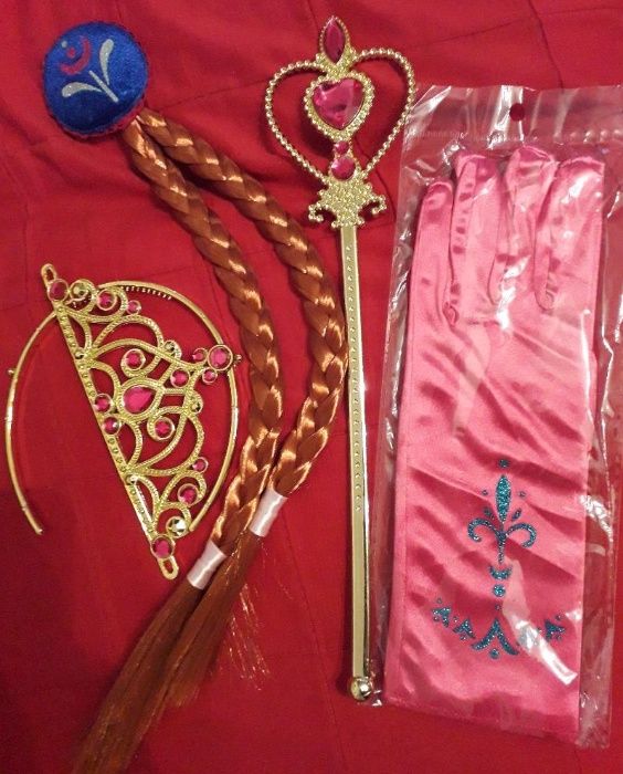 Accesorii Printesa Anna Frozen: coronita, bagheta,codite si manusi