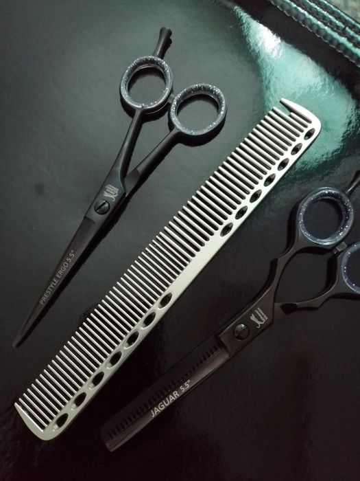 set foarfeci profesionale jaguar tuns filat pieptăn 5.5