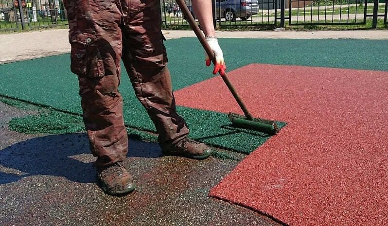 Резиновое покрытия плитка для детской площадки беговых дорожек