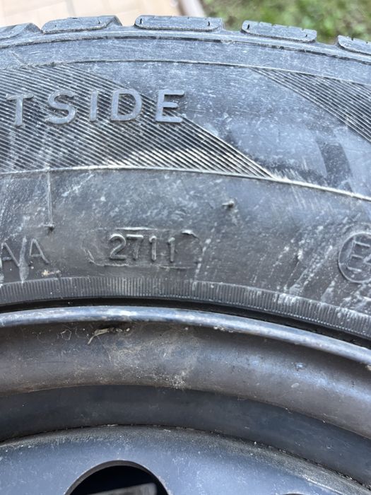 Jante otel vw 5x112 + anvelope de iarna 195/65/R15 + capace originale