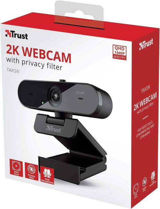 Camera Web TRUST Taxon 2K QHD 2560 x 1440p Noua Sigilata Garantie 2ani