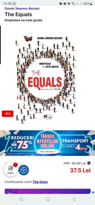 Carte The Equals - Daniel Sweren-Becker, NOUA, continuarea The Ones