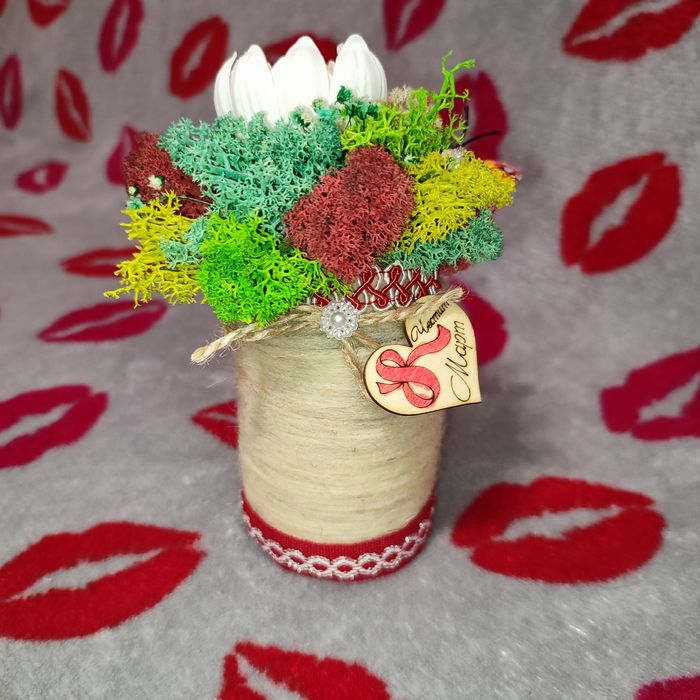 Бурканчета и мини кашпи с естествен скандинавски мъх