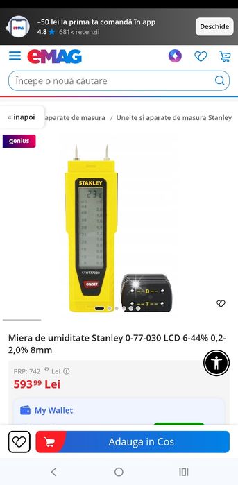 Contor de umiditate stanley Higrometru