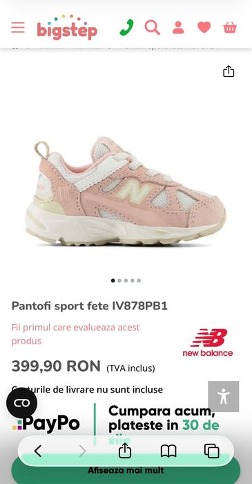 Adidași New Balance fete Nr. 23,5