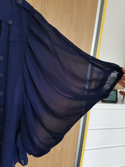 Bluza din voal bleumarin 38, tip fluture