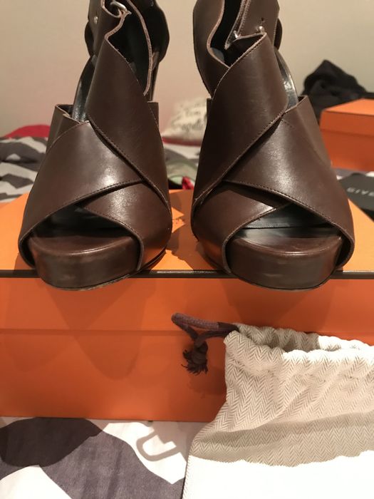 Hermes, sandale stil gladiator din piele 39,5