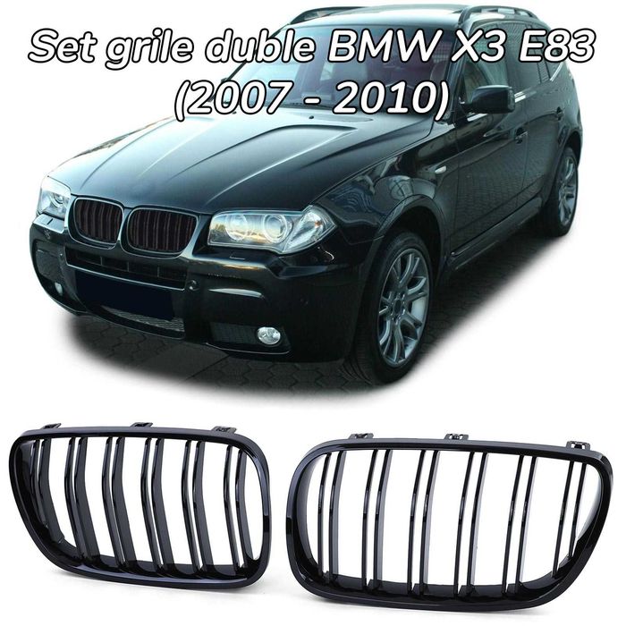 Grila dubla BMW E83 X3 LCI M LOOK negru lucios NOU