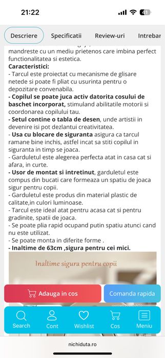 Tarc de joaca pentru copii