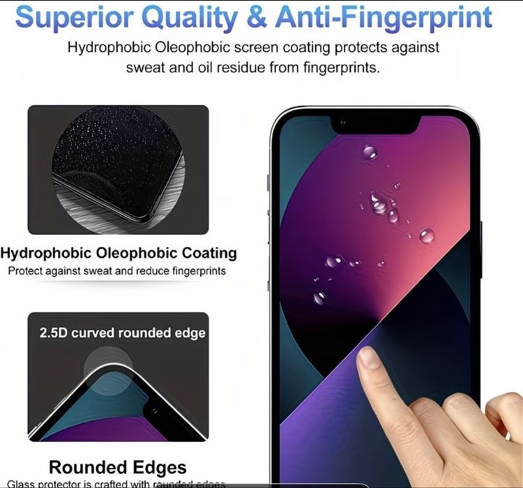 iPhone 17,16,15,14,13 всички модели 9D стъклен протектор от закалено стък