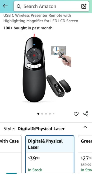 Indicator digital /fizic pointer laser telecomandă PowerPoint