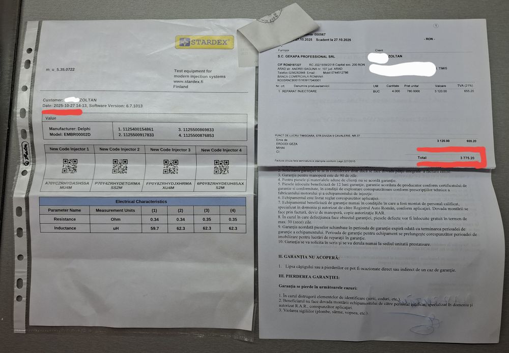 Injectoare Reconditionate Mercedes W212 2.2CDI 170CP