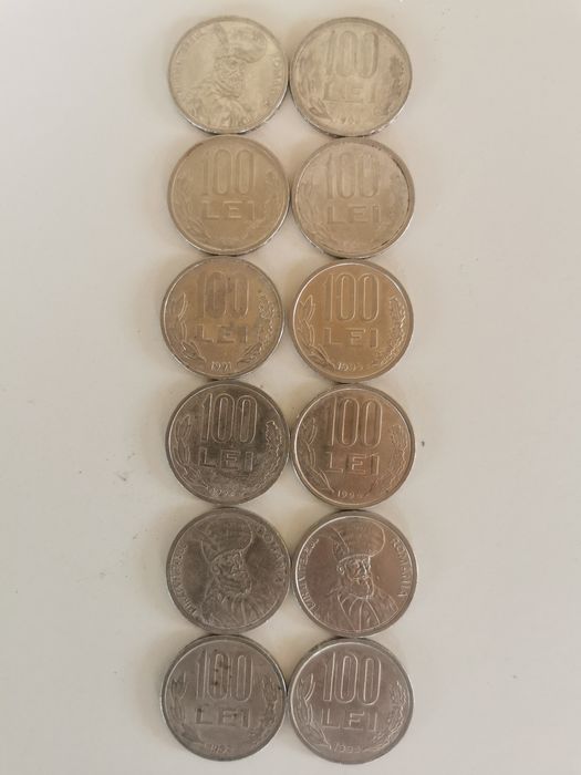 Monede  model 1992,1993,1994 de 100 lei