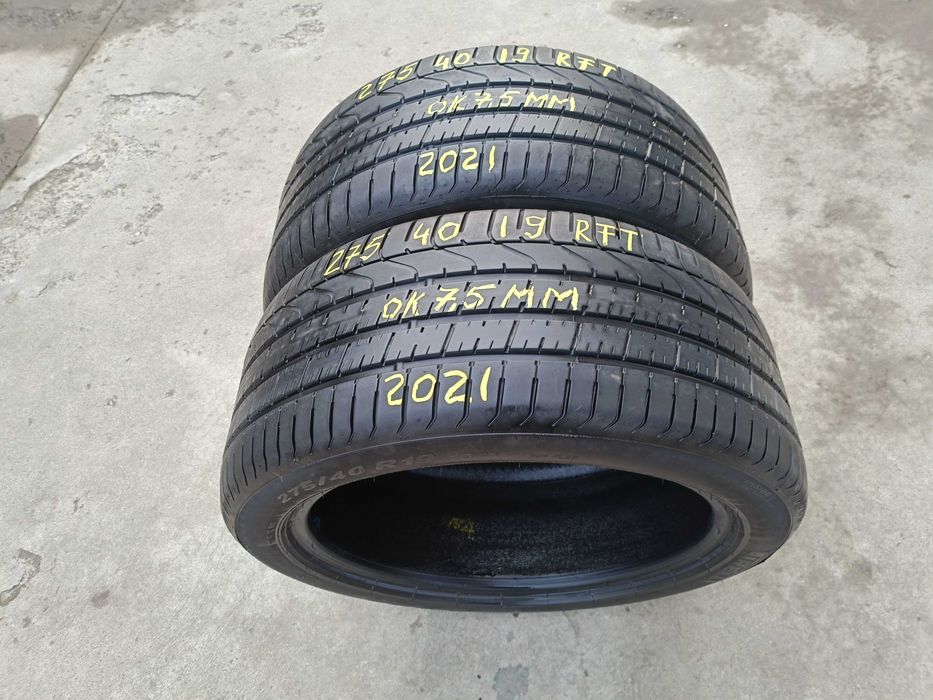 Doua anvelope vara 275 40 19 pirelli p zero run flat profil de 7,5 mm