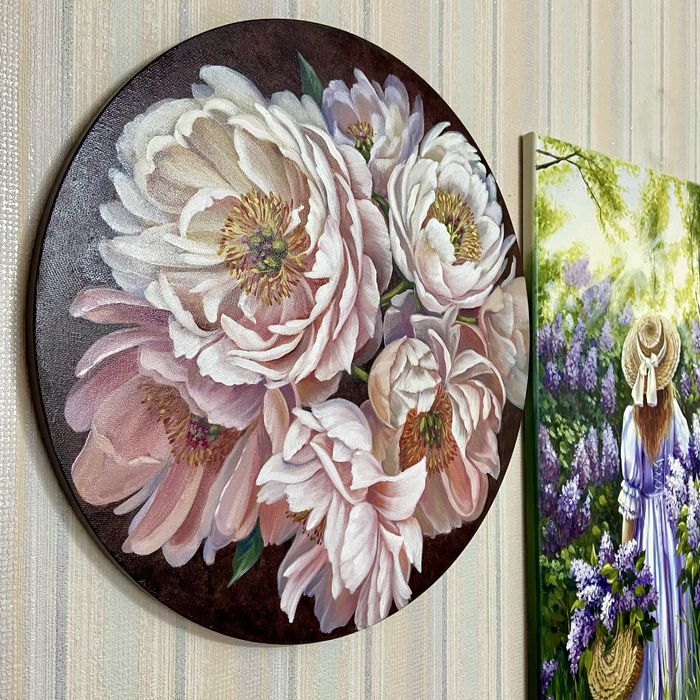 Картина маслом «Пионы»